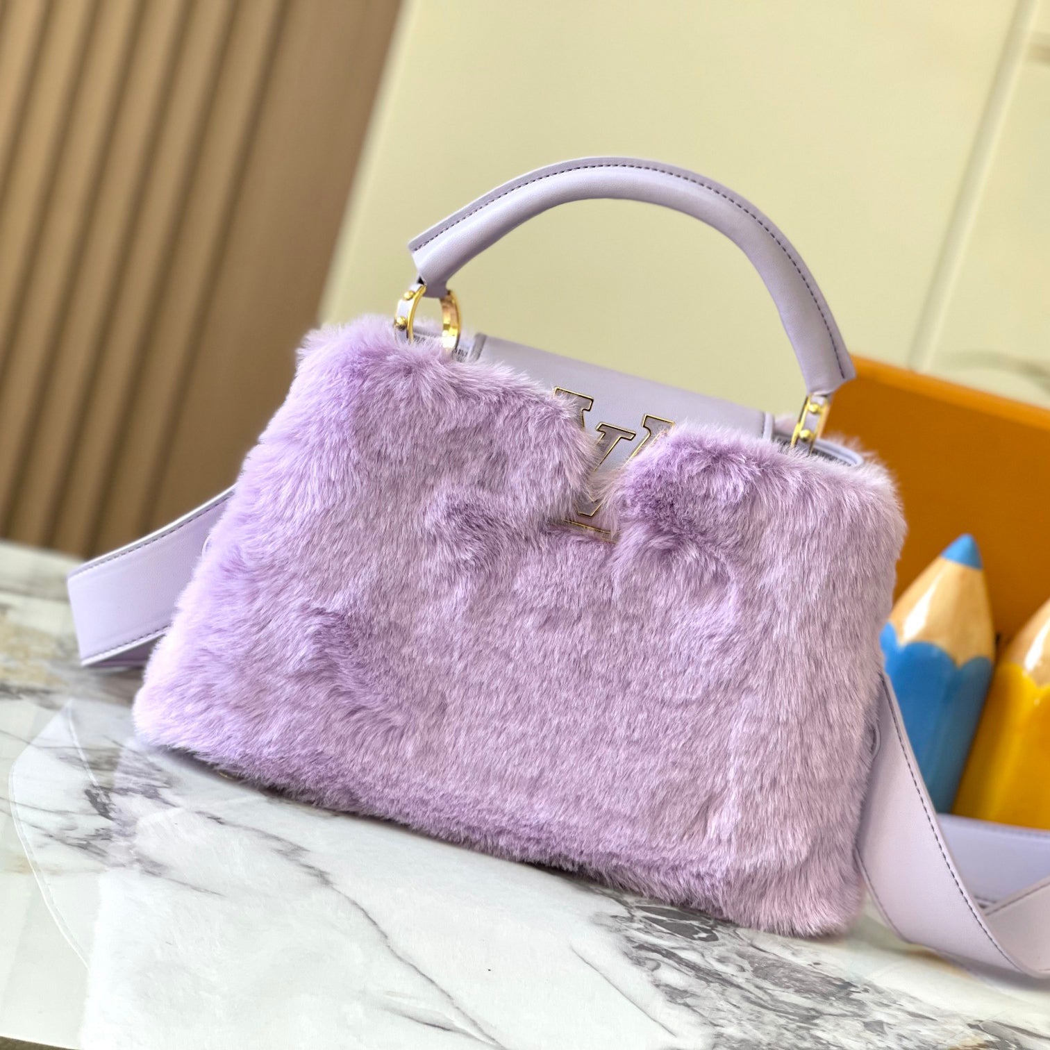 Luxurious mink fur shoulder and crossbody bag XC0723112701