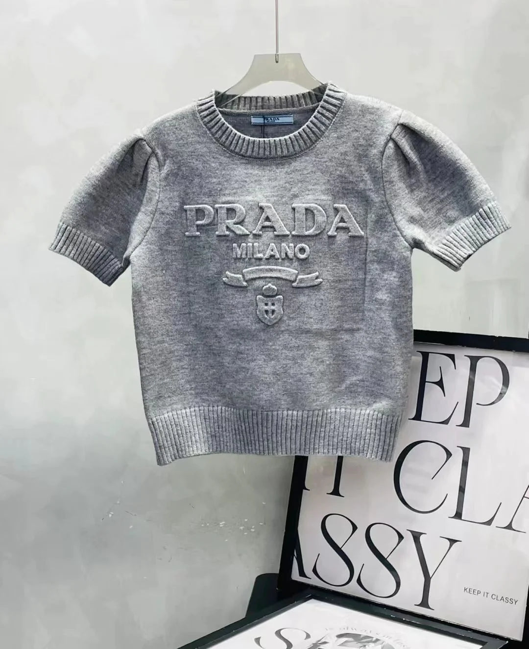 Early Spring Crewneck Women's Sweater Fashion Short-sleeved 1024031805
