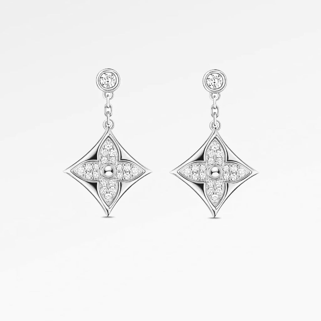 New stylish floral stud earrings with rhinestones 1426013003