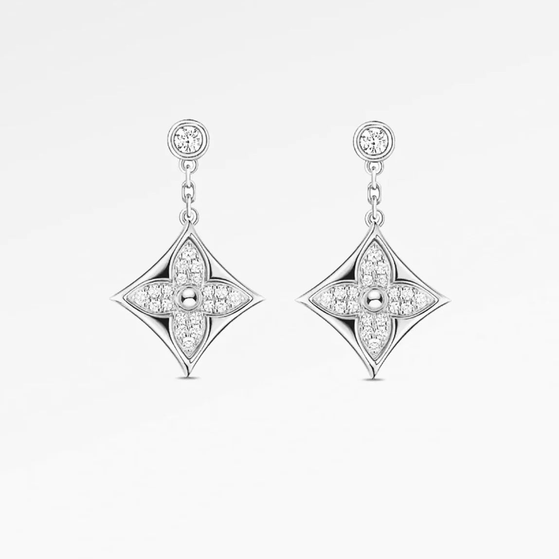 New stylish floral stud earrings with rhinestones 1426013003
