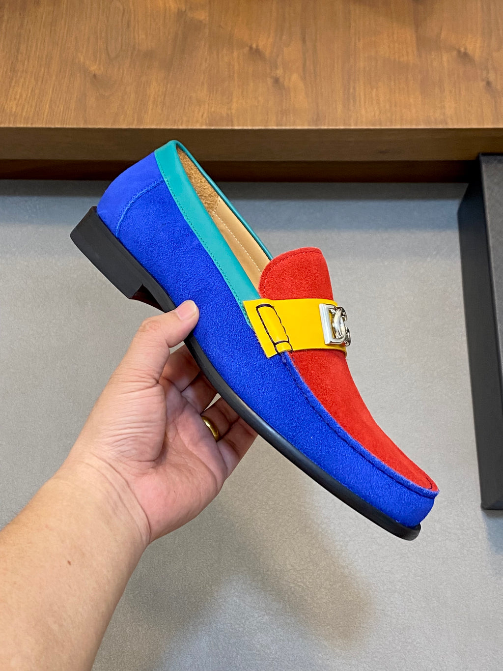 New stylish color-blocked casual loafers 0726041001