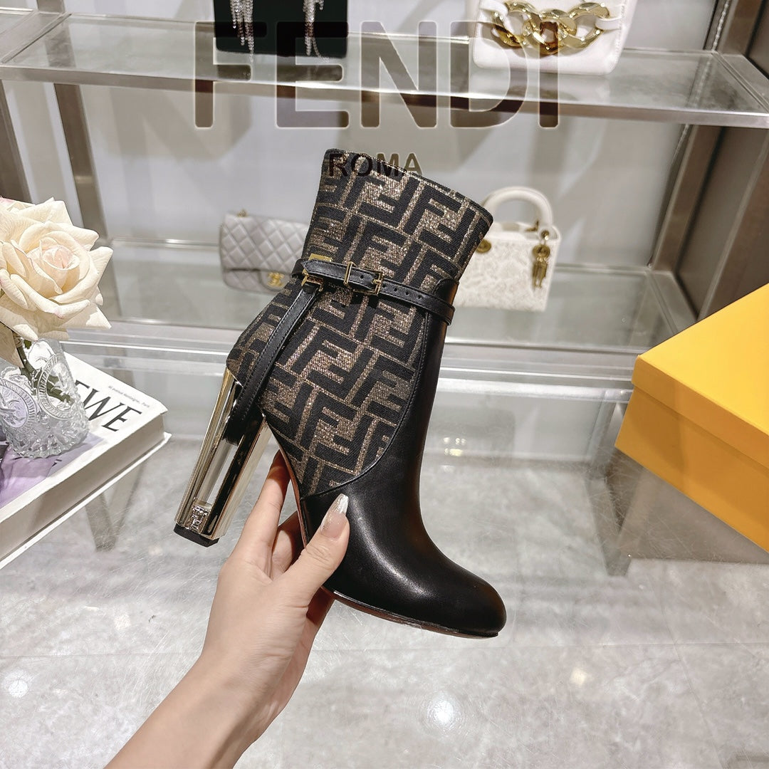 Round toe leather Delfina boots 1824111503