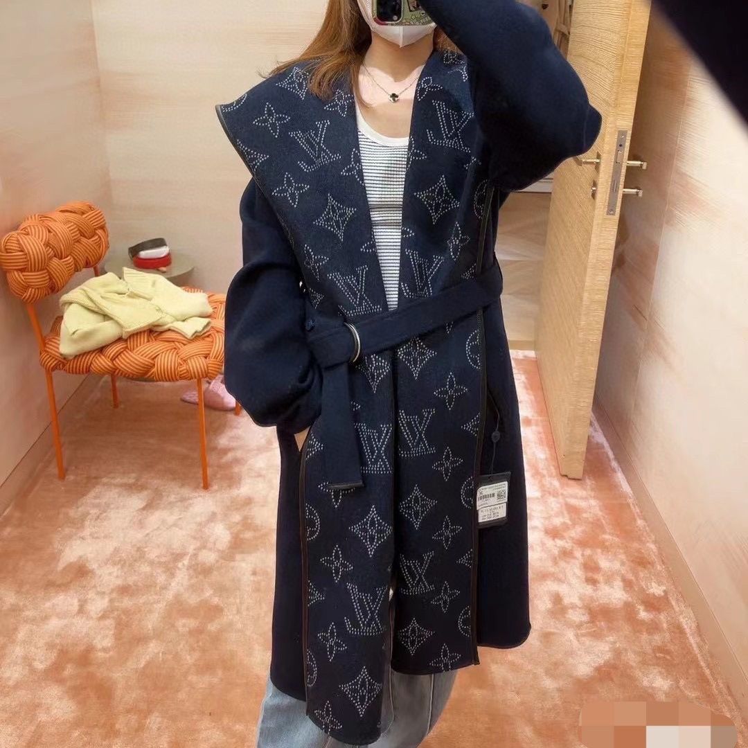 autumn and winter new coat jacquard reversible coat