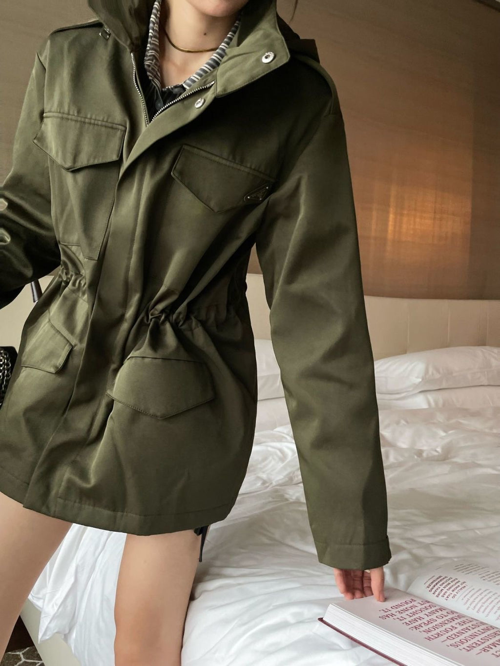 PR waisted hooded jacket 1824091813