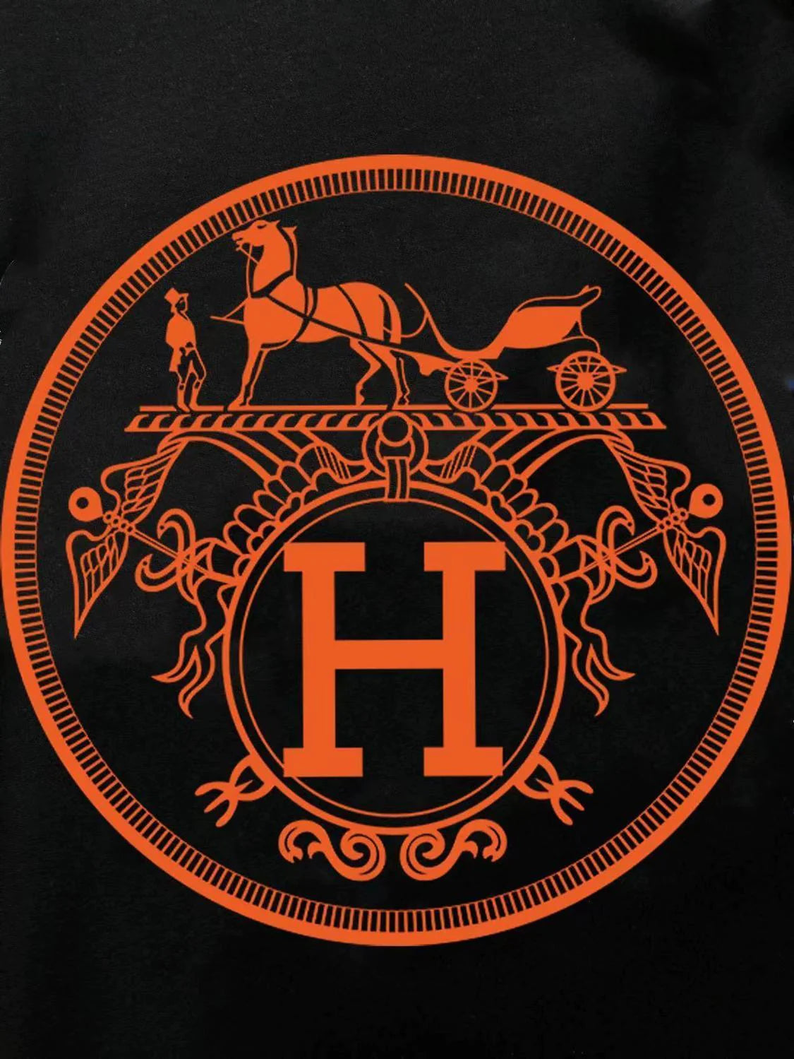 Printed H Flower Color War Horse Cotton Short-sleeved Men's And Women's Couples T-shirt 1024030108
