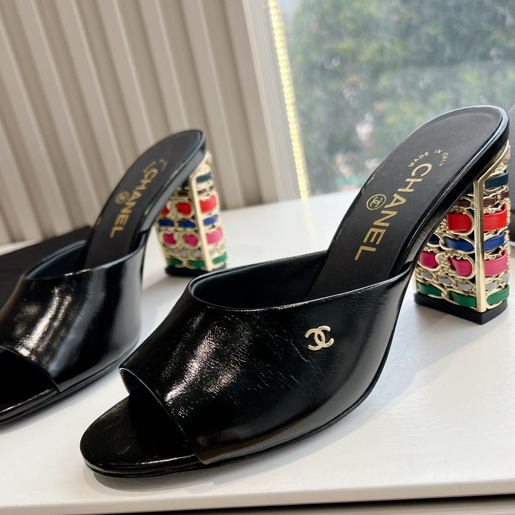 Chane1 top fashion classic high heel slippers 0724030821
