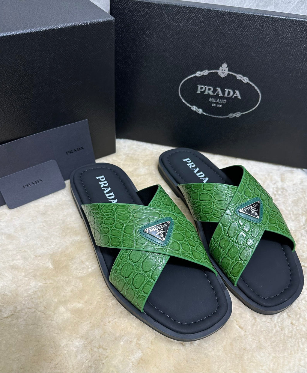 Pr Men's Crocodile Leather Slippers 0726042102