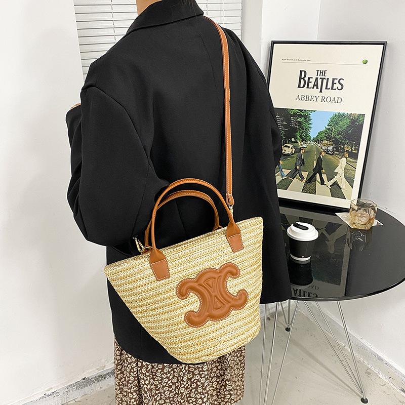 New Woven Vegetable Basket Bag Shoulder Crossbody Bag 1024041122