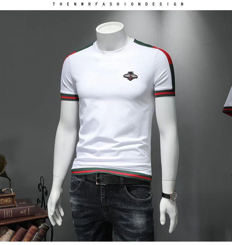 Fashion Small Bee Embroidery Short Sleeve T-shirt 1024060609