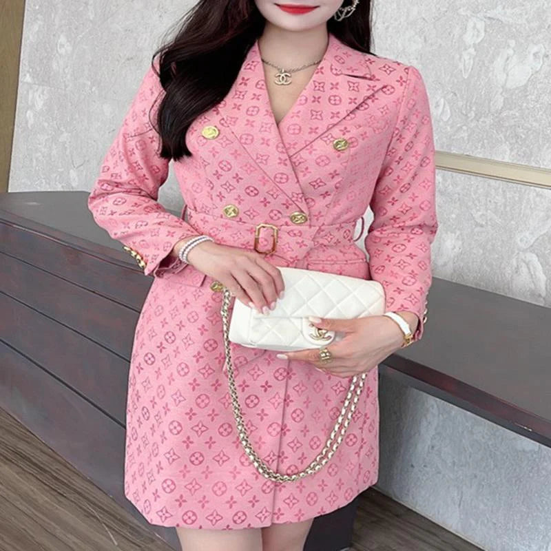 New long-sleeved design waisted suit fashion dress 1024021901