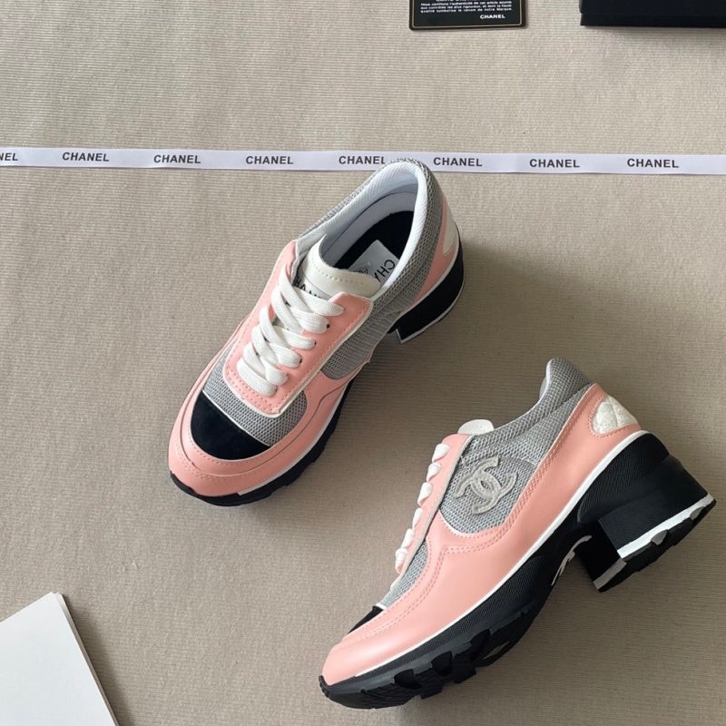 New Fashion Women's Block Heel Color Block Sneakers PF1326101220