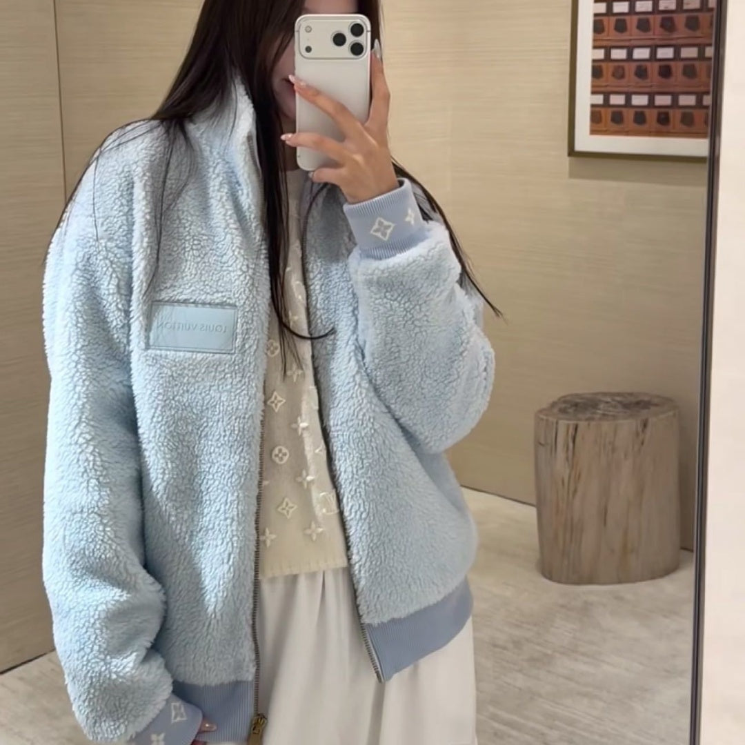 New Fashion Women's Stand Collar Sherpa Jacket CQQ1326102008