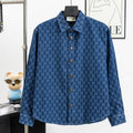 New Fashion Unisex GG Monogram Denim Long Sleeve Shirt TZ1326091102