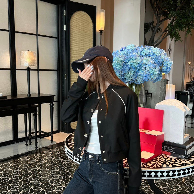 New Fashion Women's Cropped Baseball Jacket TZ1326091105