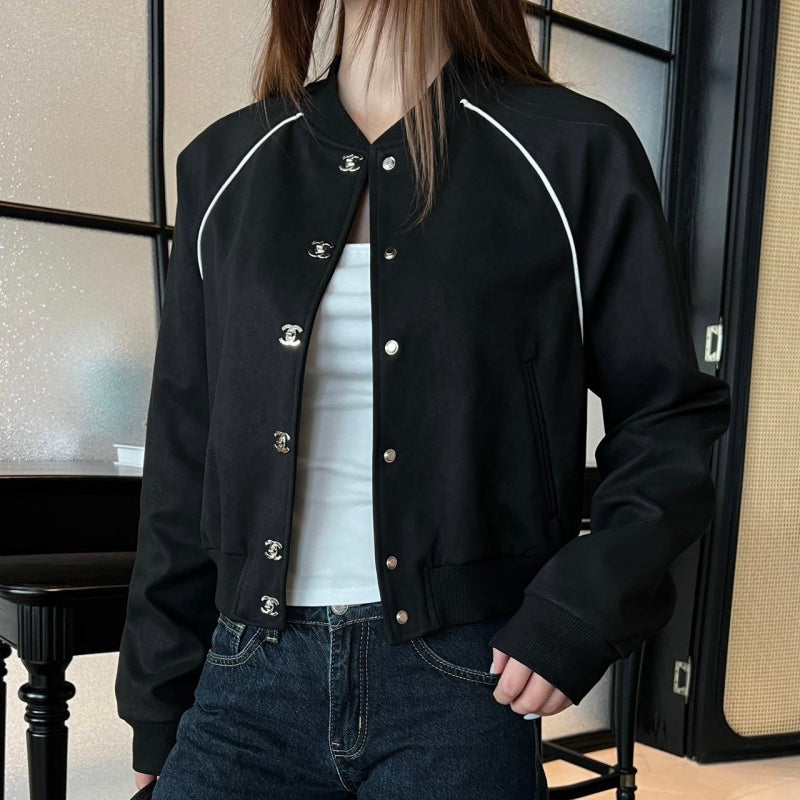 New Fashion Women's Cropped Baseball Jacket TZ1326091105