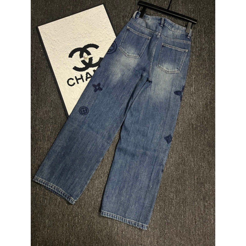L New Fashion Women's Rhinestone Denim Jeans TZ1326091108
