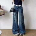 L New Fashion Women's Rhinestone Denim Jeans TZ1326091108