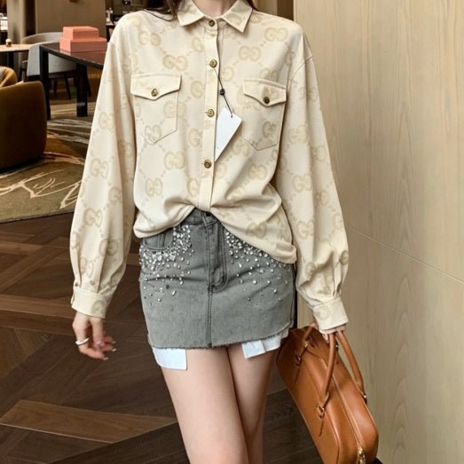New Fashion Women Long GG Sleeve Shirt TZ1326091112