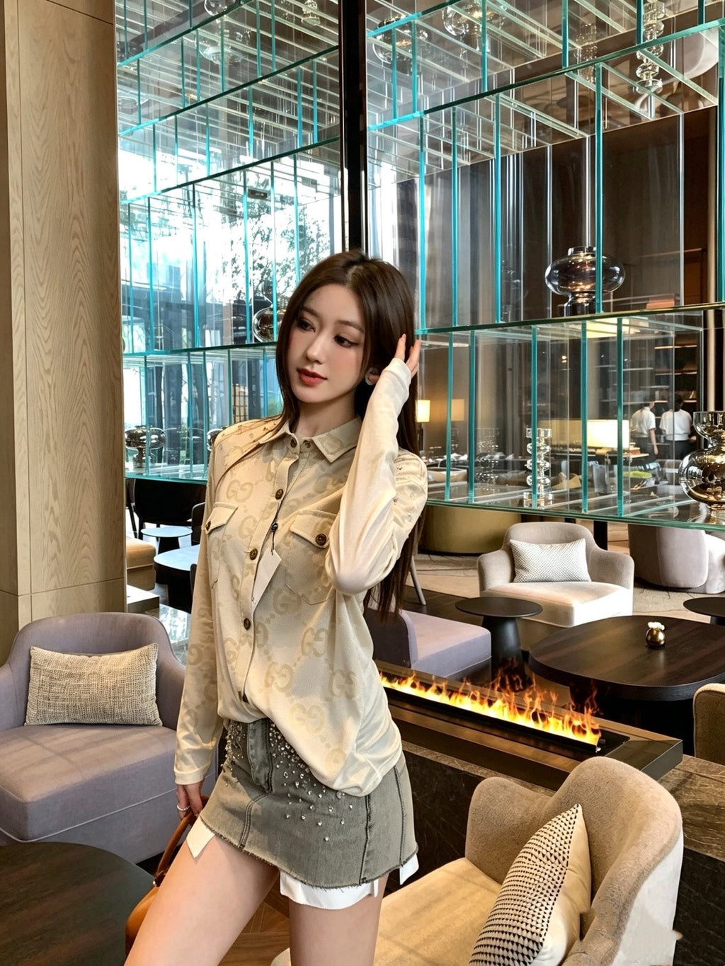 New Fashion Women Long GG Sleeve Shirt TZ1326091112