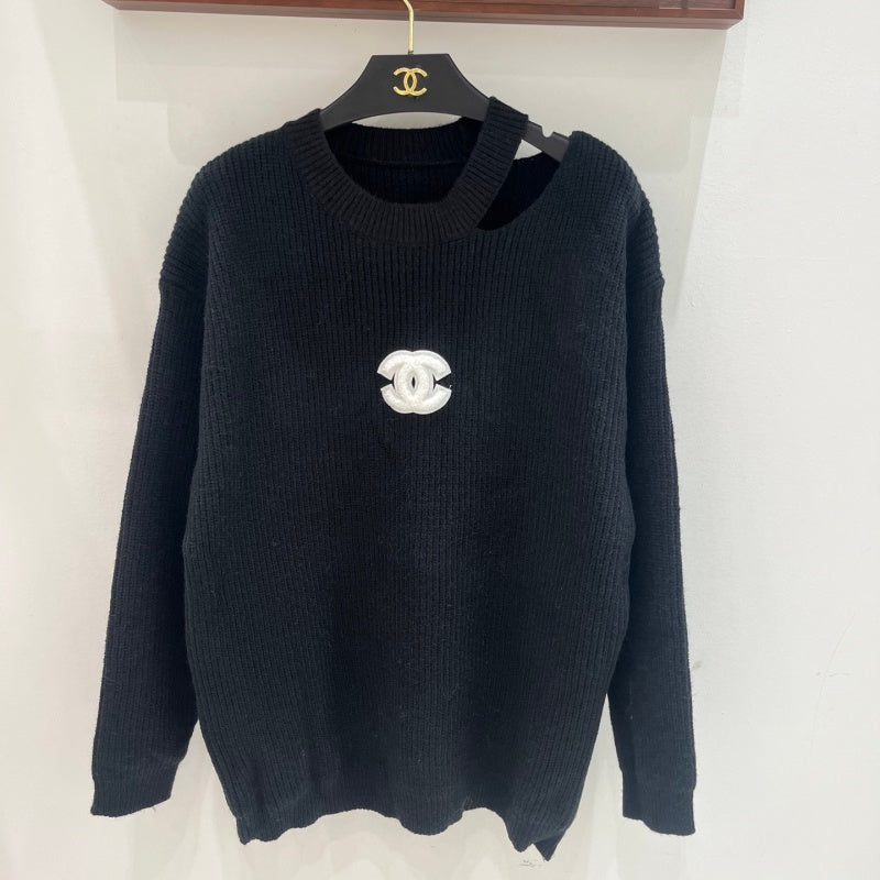 New Fashion Women CC Cutout Shoulder Knit Sweater XC1326091124