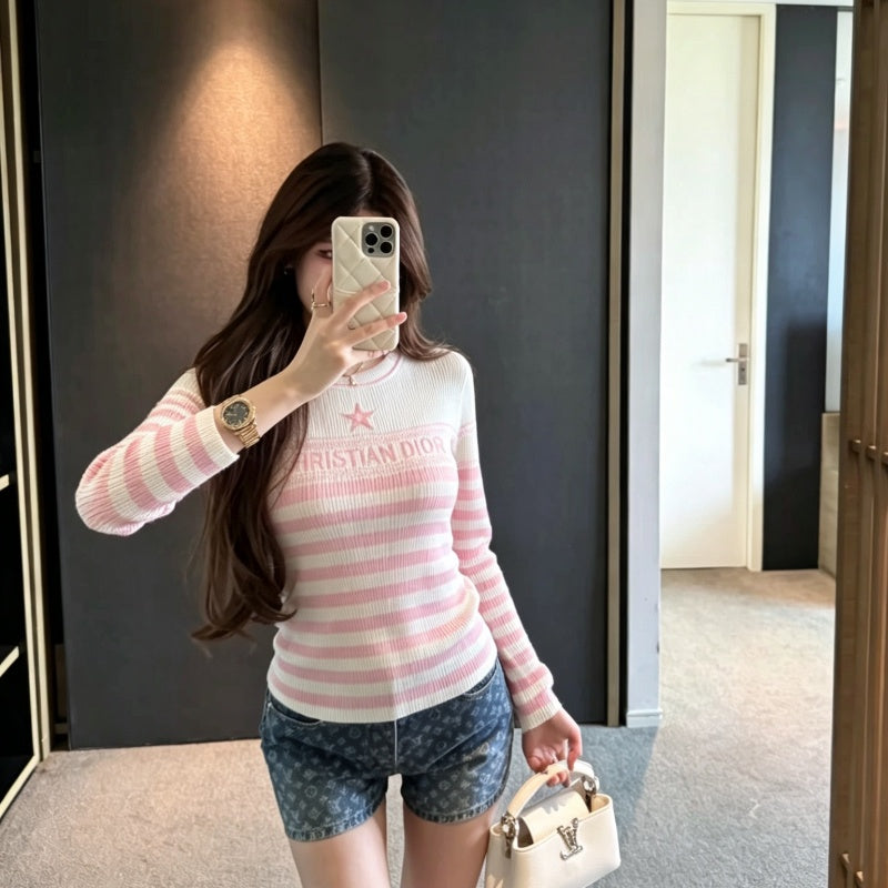 New Fashion Women Knit Long Sleeve Top XC1326091125