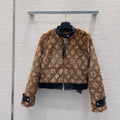 New Fashion Women Monogram Fleece Cropped Jacket XC1326091126