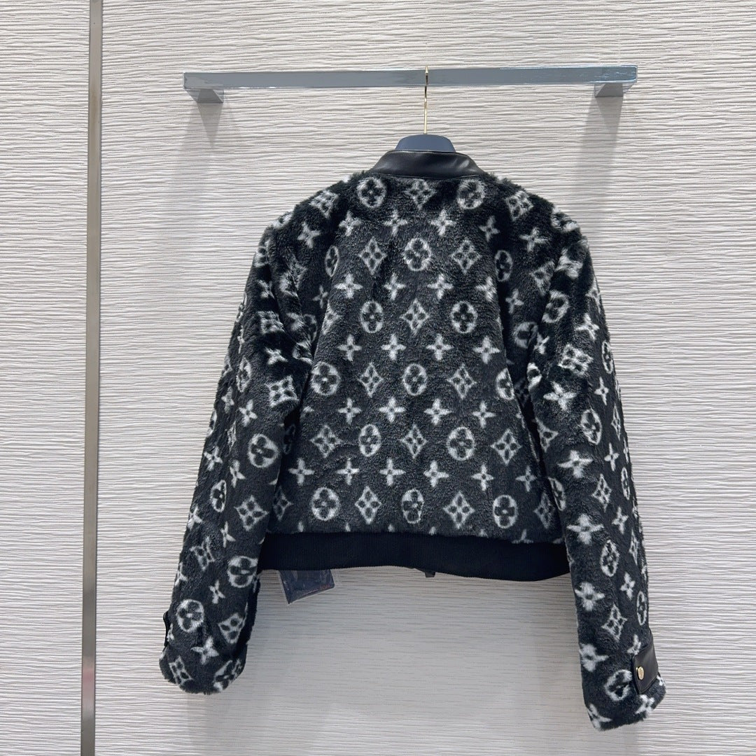 New Fashion Women Monogram Fleece Cropped Jacket XC1326091126