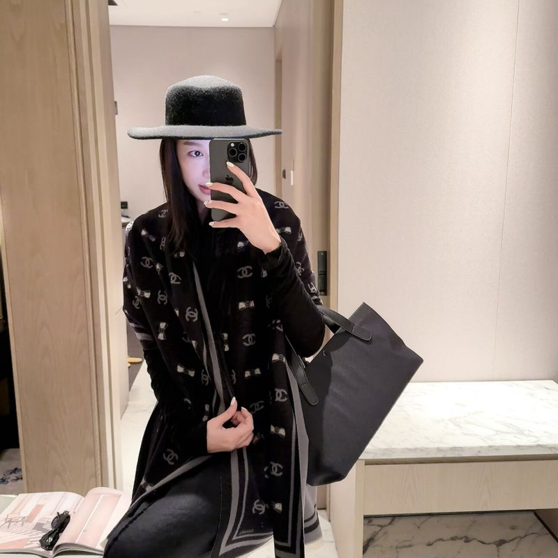 New Fashion Women Bow Jacquard Scarf 1326091407