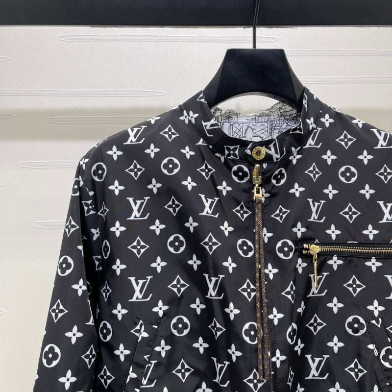 New Fashion Women Reversible Monogram Baseball Jacket DM1326091416