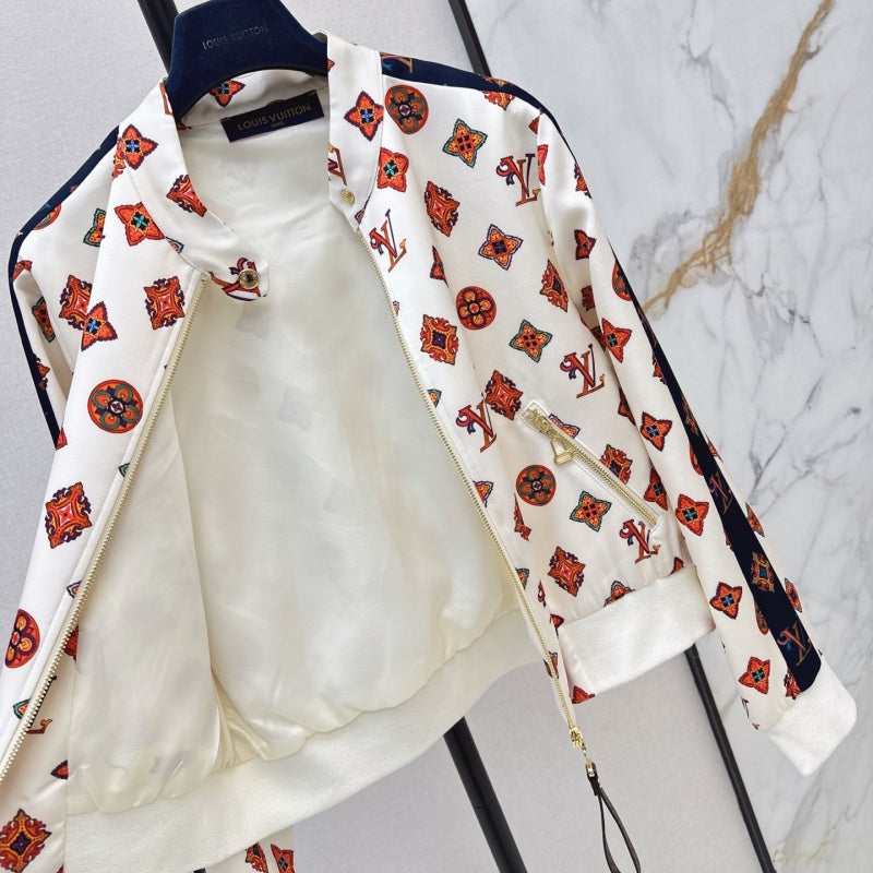 New Fashion Women Reversible Printed Stand Collar Jacket DM1326091417