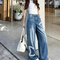 New Fashion Women CC Beaded Wide Leg Jeans DM1326091419
