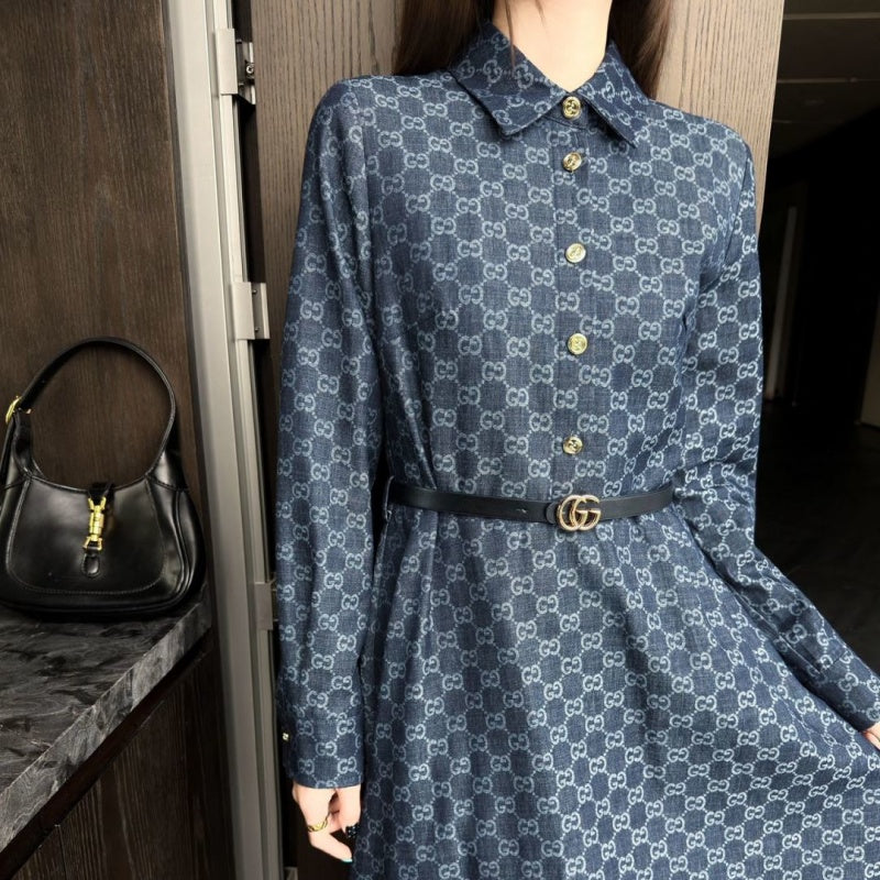 New Stylish Women's GG Denim Dress CQQ1326091706