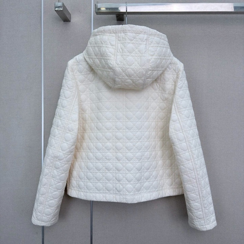 New Stylish Women's DIO Hooded Quilted Short Jacket CQQ1326091707