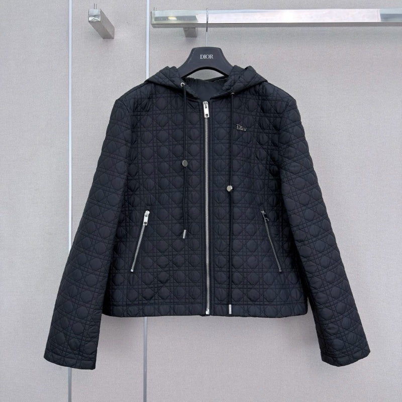 New Stylish Women's DIO Hooded Quilted Short Jacket CQQ1326091707