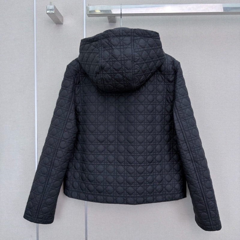 New Stylish Women's DIO Hooded Quilted Short Jacket CQQ1326091707