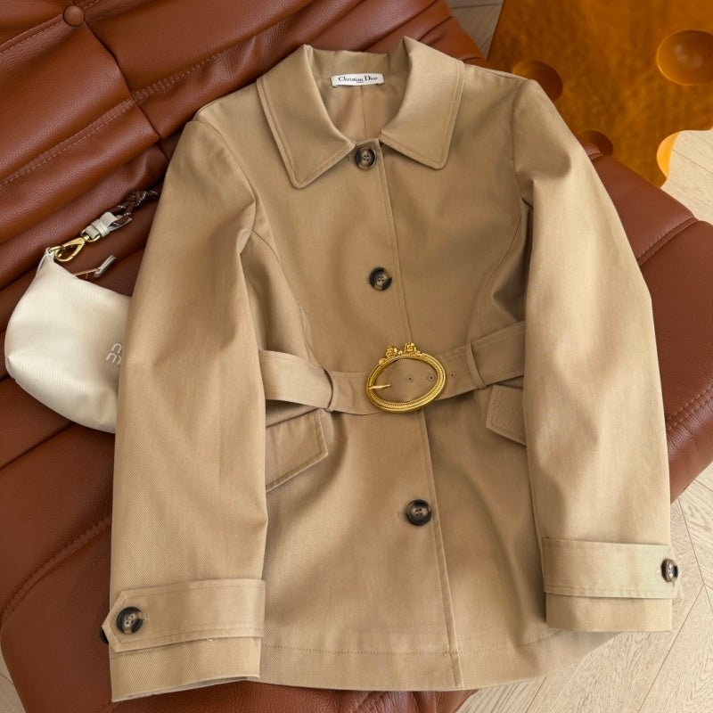 New Stylish Women's DIO Waist-tie Short Trench Coat CQQ1326091709