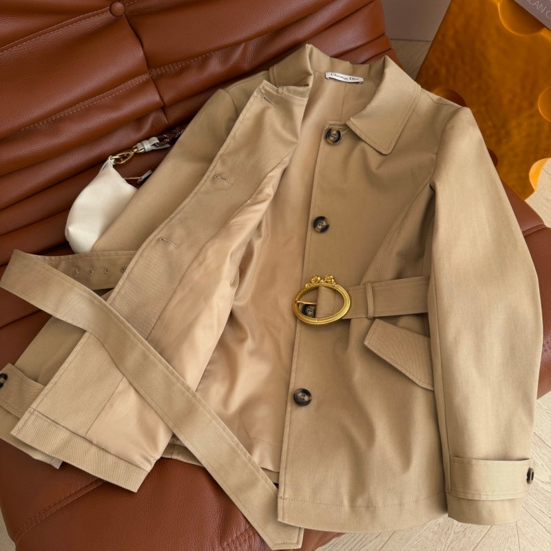 New Stylish Women's DIO Waist-tie Short Trench Coat CQQ1326091709