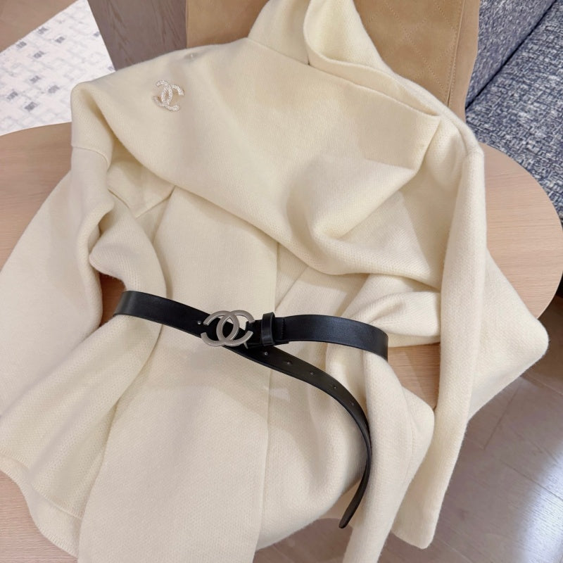 New Stylish Women's Knit Shawl Coat 3-Piece Set with Brooch & Belt CQQ1326091710