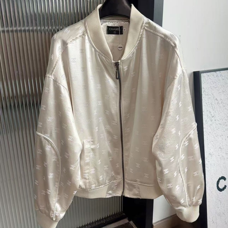 New Fashion Women CC Satin Jacquard Bomber Jacke DM1326091810