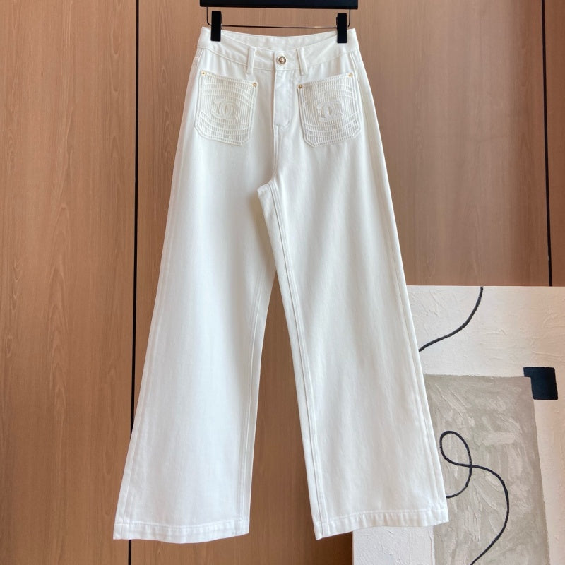 New Fashion Women CC White Flare Jeans DM1326091811