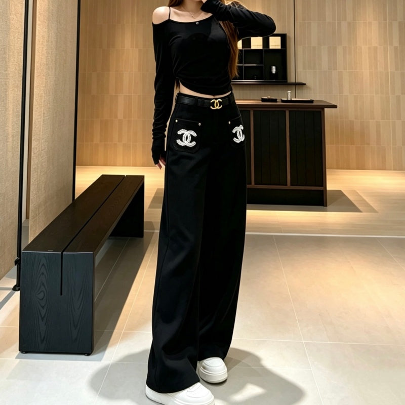 New Fashion Women CC Wide Leg Trousers DM1326091814