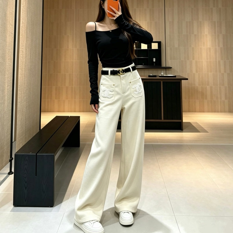 New Fashion Women CC Wide Leg Trousers DM1326091814