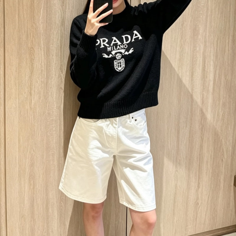 New Fashion Women PRA Letter Print Knit Sweater DM1326091819