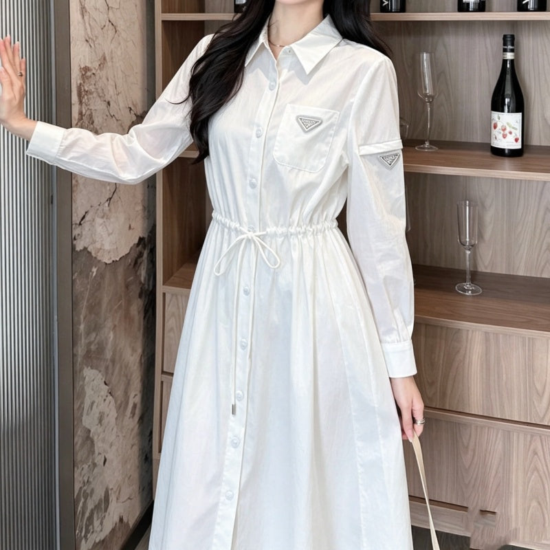 Women's  PRA New Fashion Drawstring Waist Shirt Dress DM1326091824