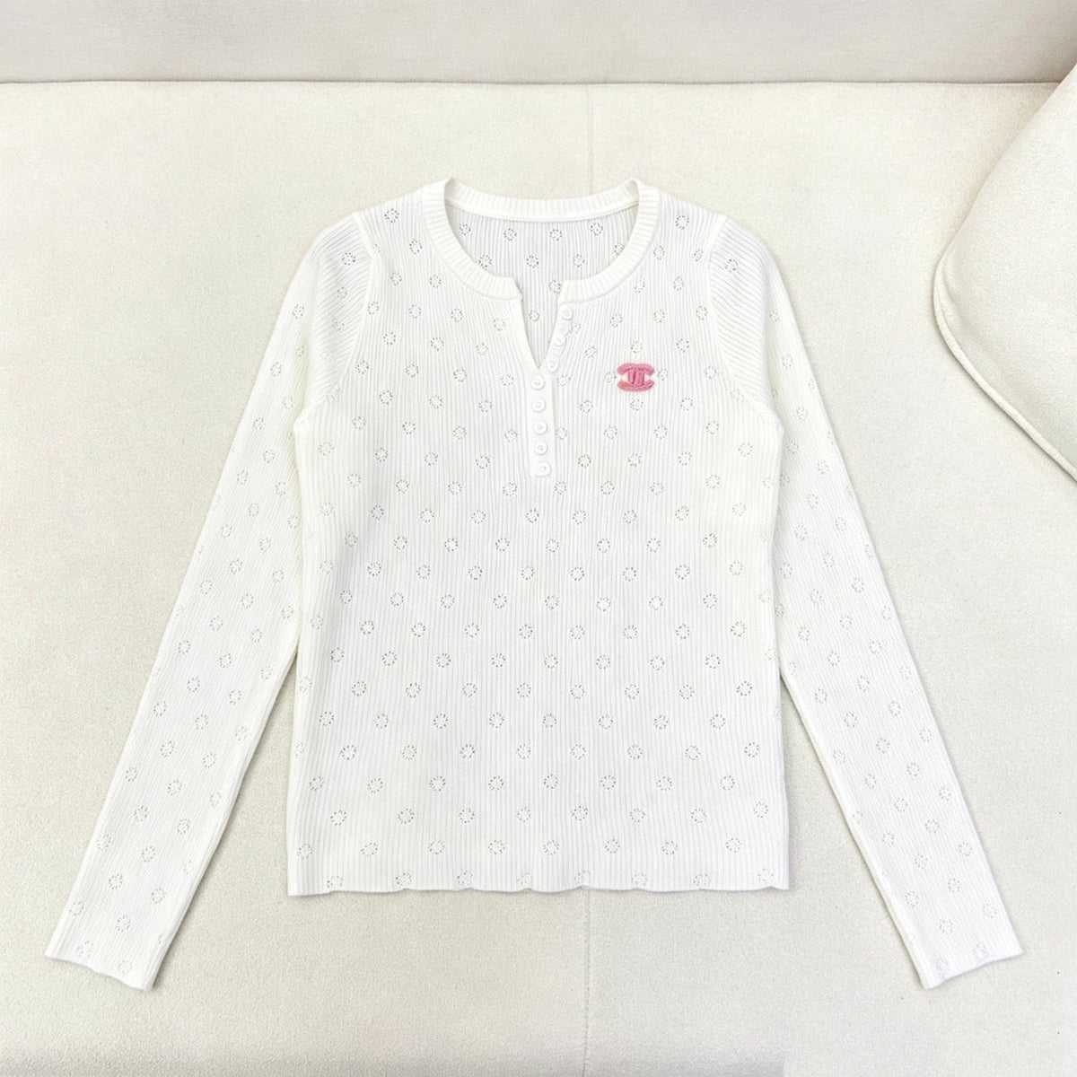 New Fashion Women's CC V-Neck Knit Top DM1326091825