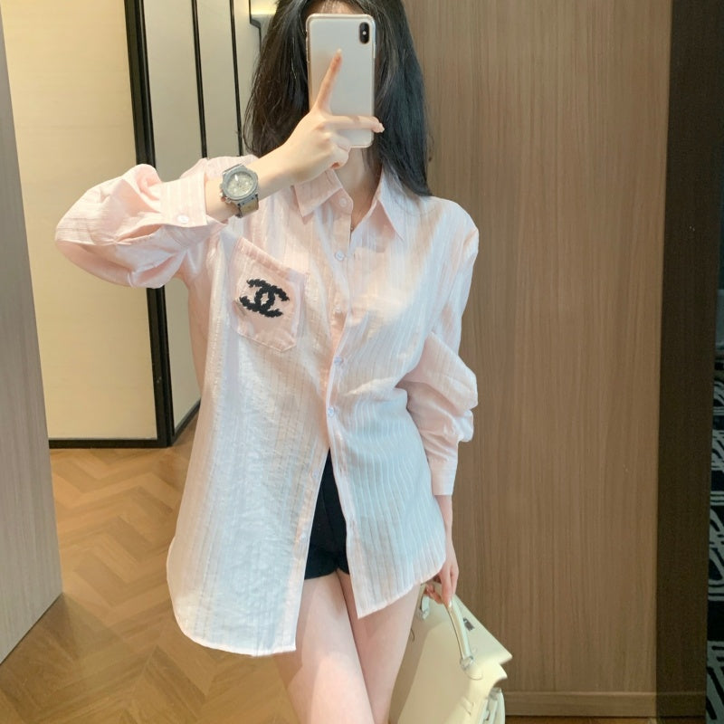 New Fashion Women's CC Long Sleeve Shirt DM1326091828