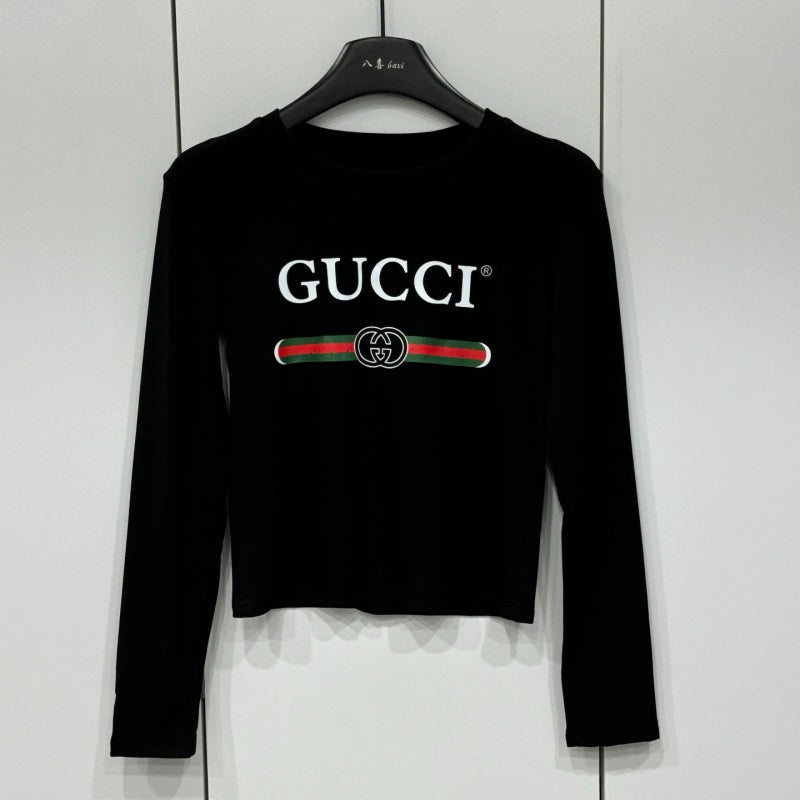New Fashion Women's GG Logo Print Long Sleeve Top DM1326091829