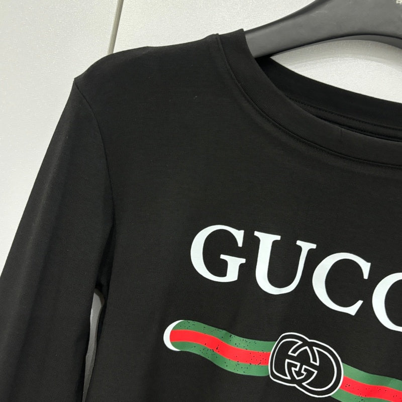 New Fashion Women's GG Logo Print Long Sleeve Top DM1326091829