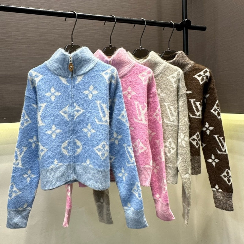 New Fashion Monogram Women's Knit Zip Cardigan DM1326092002