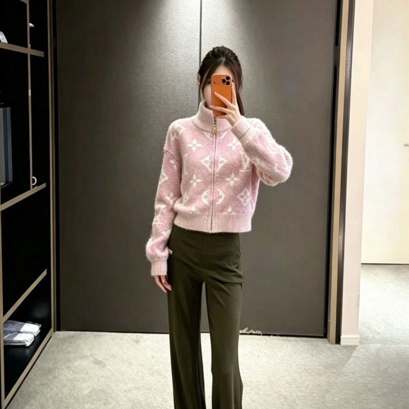 New Fashion Monogram Women's Knit Zip Cardigan DM1326092002